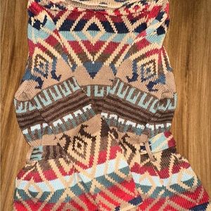 Lauren Ralph Lauren
Printed, Belted, Hand Knit Cardigan Size PM